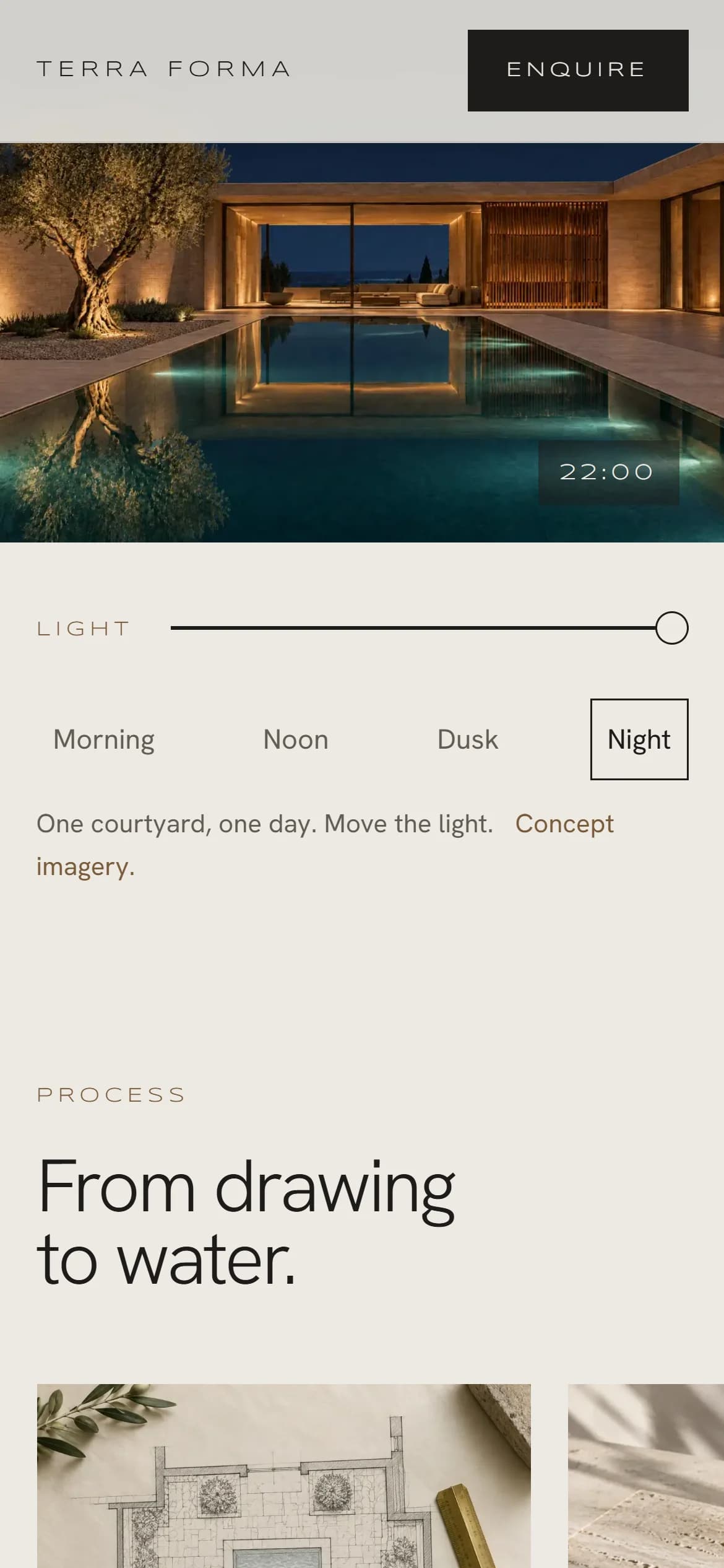 The time-of-day slider on mobile