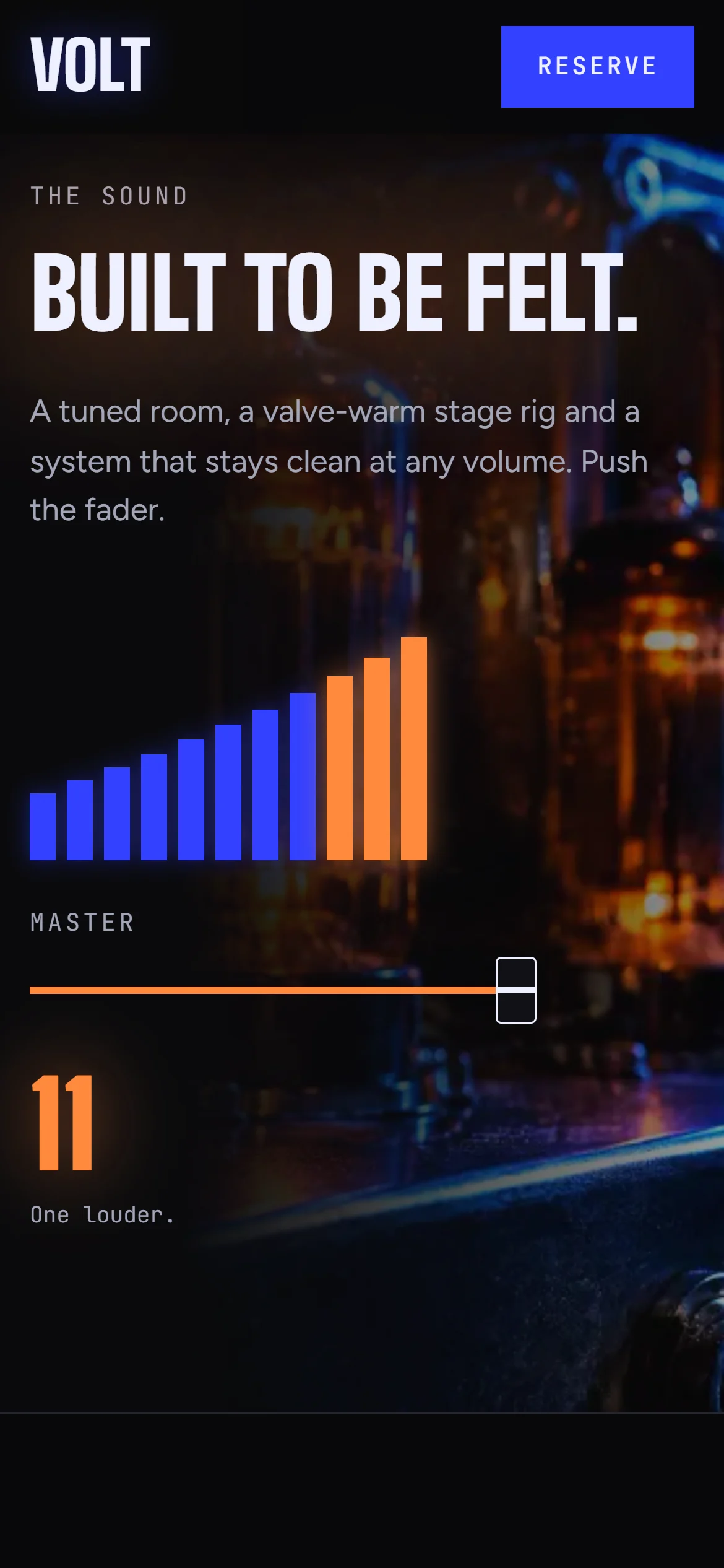 The master fader on mobile